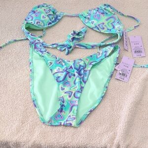 (NEW) Vibrant Heart Print Bikini Set